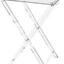 TV Tray Large Acrylic Folding Tray Table Foldable End Table Furniture Modern Small Desk Space Saving Side Table for Living Room, Bed Room, Kitchen Serving Table Snack Eating Tables