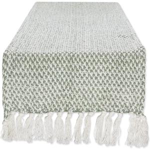 DII Woven Basics Collection 100% Cotton Knit Table Runner, 15x72, Artichoke
