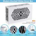 Saillong Doorbell Chime Cover Box Only, Decorative Wood Doorbell Cover for Wall Inside with Geometric Design, Indoor Doorbells Covers with Mounting Hardware, Chime Not Included(White)