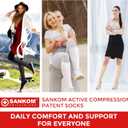 Compression Socks for Women - Swiss Designed Patented 4-Step Active Graduated Compression Socks for Travel and Flight - Suitable Socks for Pregnant Women & Nurses - Best for Everyday Wear (Black)