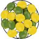 Toopify 20PCS Fake Lemons, Yellow Green Artificial Lemons, Matte Finish Fruit Decor for Kitchen Fruit Bowl Table Centerpiece & Photography