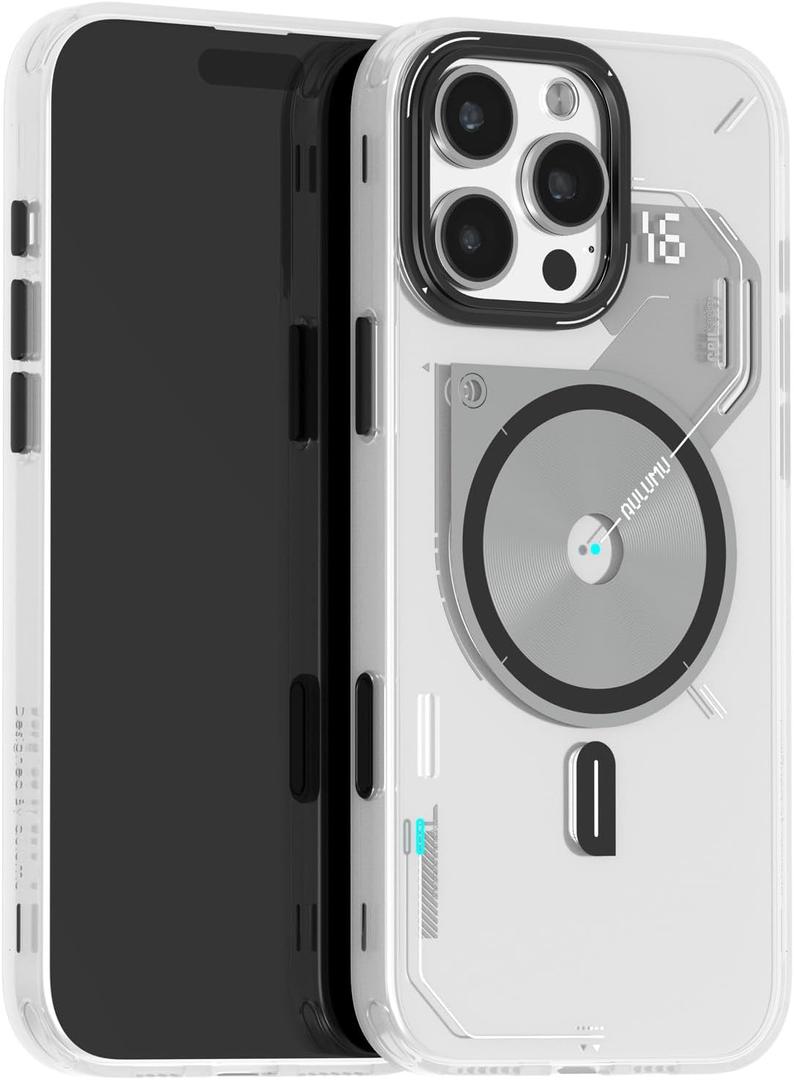Aulumu A16 iPhone 16 Pro Max Magnetic Thermal Case | Updated Camera Control | IMD Technology | Compatible with Magsafe | Complete Wrap-Around | Touch Translucent White