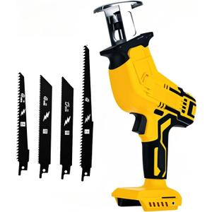 Reciprocating Saw for DeWalt 20V Battery, One-Handed Cordless Recipro Saw 0-3500 SPM Variable Speed, Easy Blade Change, 4 Blades for Wood/Metal/PVC Cutting(No Battery)