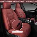 TIEHESYT Car Seat Covers Full Set, Breathable Leather Automotive Front and Rear Seat Covers, Car Seat Protectors Full Set, Compatible with Most Vehicles, SUV (Martha Red, Front Pair and Rear)