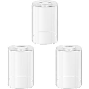 3-Pack Square Glass Shade Replacement for Light Fixtures, 5.93in Height, 3.79in Diameter, 1.79in Fitter, Clear Glass Cover Replacement for Bathroom Vanity Light, Wall Sconce, Chandelier