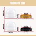 50Pcs Clear Plastic Mini Cake Box with Dome Lids, Mini Muffin Container Box Mooncake Dome Box Pastry Baking Packaging Boxes Wedding Birthday Gifts Supplies (Gold Base)