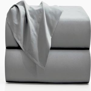 Flat Sheets 2 Pack - Hotel Quality Flat Bed Sheets - Brushed Microfiber - Ultra Soft & Breathable - Wrinkle-Free - Easy Care - Flat Sheets Only (Gray, Twin-2Pack)