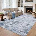 GarveeHome Modern Area Rug 6x9 Washable Rugs for Living Room Aesthetic, Large Abstract Non-Slip Low-Pile Indoor Blue Grey Printed Accent Carpet for Bedroom Dining Room Office, Blue/Grey