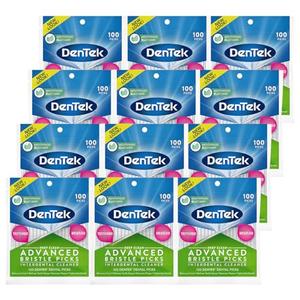 DenTek Deep Clean Bristle Picks, Removes Food & Plaque, 100 Count, Pack of 6