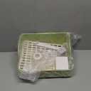 Automatic Parakeet Bird Bath with Pump, Large Bird Shower Fountain Indoor Bathtub with Running Water, Parrot Bath Tub Faucet for Pet Birds, African Grey, Cockatiel, Conure, Budgie, Lovebird (Square - Green)