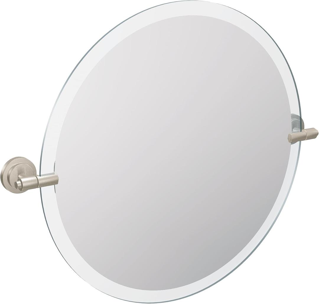 Moen DN0792BN Iso 22-Inch x 22-Inch Frameless Pivoting Bathroom Tilting Mirror, Brushed Nickel