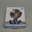 Misting Stroller Fan, 6000mAh Battery Operated Portable Fan with Light & 360 Pivoting, Personal Fans with Flexible Tripod for Baby, Office, Travel,Treadmill,Outdoors (Black)