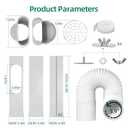 Portable Air Conditioner Window Kit - Adjustable Universal Window Seal AC Vent Kit with 5.9 Exhaust Hose for Sliding Vertical/Horizontal Windows