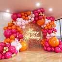 2 x Pink and Orange Balloon Arch Kit, ADOINBY 161Pcs Hot Pink Orange Metallic Gold Latex Balloon Garland kit, 18 12 10 5 Inch Different Size Balloons for Birthday Baby Shower Wedding Party Decorations