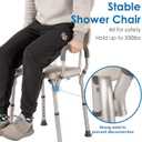 Shower Chair with Arms and Back Heavy Duty 330lbs, Shower Chair for Inside Shower, Shower Seat for Inside Shower Bathroom Chair with Cutout Seat & Cold-Proof Pads, Tools-Free Assembly