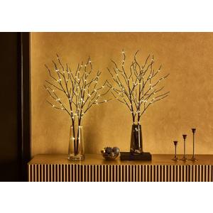 Fudios Branch Lights Battery Operated with Timer 32IN 100 LED, Fake Willow Branches with Fairy Lights for Vase, Lighted Twig Tree Branches Indoor Outdoor Christmas Party Home Decor 2 Set