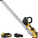 Hedge Trimmer Cordless(Battery & Charger Included), Electric Handheld Bush Shrub Trimmer, 20'' Edge Trimmer with 3/4'' Cutting Capacity & 3000RPM & BRUSHLESS, Compatible with Extension Pole, 4.4LBS