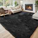 Area Rugs 10x14 Living Room, Shaggy Carpet Soft Plush Furry Bedside Rug Large Area Rugs for Bedroom Kids Girls Boys Home Decor Anti Slip(10 x 14, Black)