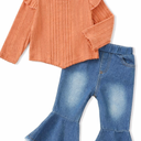 Mioglrie Toddler Baby Girl Clothes 12-18 Months Toddler Fall Winter Girls Outfit Jeans Pants Clothing Set