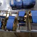 4Pack 4 inch Ratchet Straps Flatbed 4x30 Truck Strap with Flat Hook for Flatbed Trailer Winch Strap Heavy Duty 4 inch Ratchet Straps Flatbed Blue