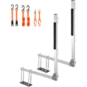 Aluminum RV Tote Tank Carrier, Foldable Rust-Proof RV Bumper Mount Tote Tank Holder with 2 Extra Premium Ratchet Straps, Fit Max 4.5" Bumper