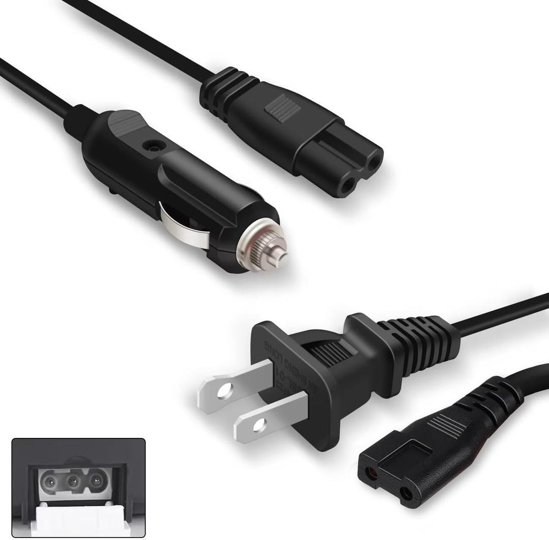 Type B for Electric Lunch Box Only for 3 Outlets Food Warmer, 110V Flat Angle (for Home Office), 12V/ 24V V-Type (for Car Trucks), 32-inch Replacement Power Cable for Heated Lunchbox Wire Use