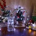 8 Pack Battery Operated String Lights 16.4 ft Fairy Lights 50 LED with Auto Timer Dark Green Copper Wire Twinkle for Indoor Outdoor Christmas Trees Wreath Decoration Patio Bedroom (White)