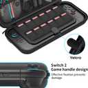 HEYSTOP Carrying Case for Nintendo Switch 2, Water-Resistant Hard Shell Travel Pouch with 12 Game Slots, Slim Storage Bag for Backpacking & Road Trip, Secure Straps & Dual Zippers, Black