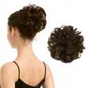 BARSDAR 100% Human Hair Bun Extension - Real Human Hair Brown Messy Bun Scrunchie for Women - Elastic Wavy Darker Brown Updo Extensions Thick Soft Fluffy Natural Looking Chignons Hairpieces Daily