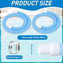 2 Pack 1.2559in EVA Pool Professional Hoses with 2026 Upgrade Flexible Tube Head and 4 Metal Clamps for Above Ground Pools Pump Replacement Hose Pool Supply for Heavy Duty Hose (Transparent Blue)