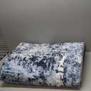 Rugflix 9x12 Area Rugs for Living Room, Washable Large Rug Stain-Resistant Low Pile, Modern Dark Carpet for Dining Room Home Office Kid Room Nursery Bedroom, Navy Blue/Black