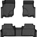 Mixsuper Liner Floor Mats for 2022-2025 2026 Nissan Frontier Crew Cab (Not Fit King Cab) with 2nd Row Under-Seat Storage, All Weather Floor Liners 1st and 2nd Row Set Black