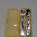 KINGSTONE Toddler Utensils Set, 2-Piece Forks and Spoons, 18/10 Stainless Steel Kids Silverware for Self-Feeding Training, Food-Grade Flatware Set with Storage Case for Traveling, Dishwasher Safe