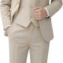 YuanLu Boys Suit for Kids Tuxedo Wedding Ring Bearer Outfit, 5 Piece Boy Slim Fit Formal Suits with Adjustable Waist (2T, Light Champagne)