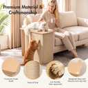 Cat Corner Side Table Scratcher, 2-in-1 Couch Protector from Cat Claws with Scratching Posts, Sturdy Wood Frame & Replaceable Natural Sisal Scratch Pad, Fits Left or Right Sofa Arm, Oak, 23.5"H