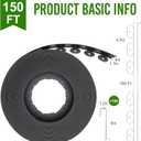 Landscape Edging 4 Inch Tall 150FT with 160Pcs Metal Spikes, Plastic Garden Edging Border Landscape Edging Border Lawn Edging for Landscaping, Flower Bed, Yard