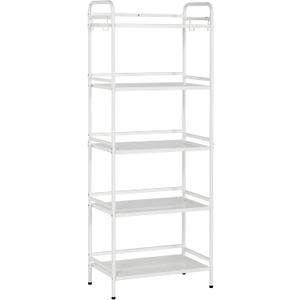 HDANI Storage Shelves,5-Tier Metal Storage Rack with Shelf,Shelf Organizer,Garage Standing Shelving Unit for Laundry,Bathroom,Kitchen,Pantry, Closet,23.6''W X 13.8''D X 63''H,White