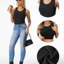 Leafsay Women's Built in Bra Tank Tops(Black,S) (Black, S)