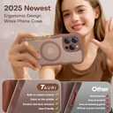 TAURI Magnetic for iPhone 16 Pro Case, Cute Wavy Design [Full Camera Protection] [Compatible with Magsafe] Anti-Slip Translucent Matte Case for iPhone 16 Pro for Women Girls, Desert Brown