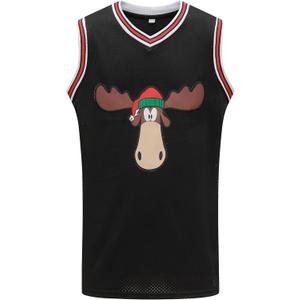 YWIES Griswold #00 Movie Christmas Basketball Jerseys Stitched Letters and Numbers S-XXXL (Black, L)