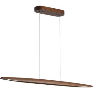 YISDESIGN 51" Wood Linear Pendant Light Wood Dining Room Light Fixture Modern Pool Table Lights Kitchen Island Lights for Dining Room Bar Kitchen Island Walnut Color