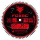 FOXBC 8-1/4 Inch Metal Cutting Table Saw Blade 80-Tooth TCG for Aluminum, Copper, Plastic, Brass, Fiberglass with 5/8-Inch Arbor