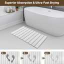Foldable Stone Bath Mat, Quick-Dry Diatomaceous Earth Stone Drying Mat for Bathroom, Non-Slip Rubber Base, Shower Mat Outside Shower, Easy to Store, Easy to Clean 【White】