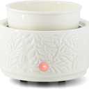 Wax Melt Warmer,Electric 3-in-1 Wax Melter,Ceramic Candle Wax Warmer Burner for Scented Waxs,Candle Warmer Scent Oil Burner Home Aromatherapy-White
