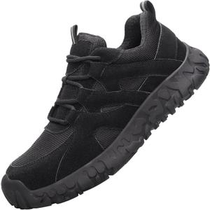 Steel Toe Shoes for Women Men Lightweight Slip Resistant Safety Work Shoe with Impact & Puncture Resistance for Protection (Black)
