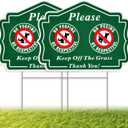 2 Pack No Peeing and No Pooping Dog Sign, Please Be Respectful Keep Off The Grass Yard Signs with Metal Wire H-Stakes, Double Sided, 12.6" x 9.5", UV Protected, Waterproof, Outdoor Use
