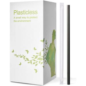 200 Count 100% Individually Wrapped Compostable PLA Straws-KTOB Biodegradable Black Disposable Drinking Straws-Eco Friendly Plant-Based Plastic Coffee Straws Sustainable