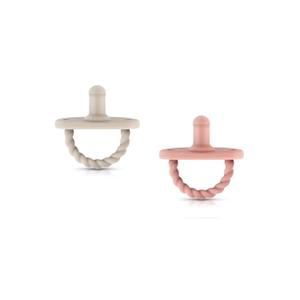 Sweetie Pacifier Soother Baby Silicone Baby Pacifier Soft Silicone Certified BPA Free Set of 2 (Light Gray - Pink)