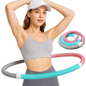 Soft Spring Hula Hoop for Adults Foldable Slimming Fitness Weight Loss Waist-Friendly Design Home and Travel Portable Upgraded Closed Silent Version Abdominal Workout Suitable Carried by Family