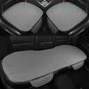 West Llama Linen Car Seat Covers,Bottom Seat Covers for Cars Include 1 Pair Front Driver Seat Pad Mat and 1 Rear Bench Cover Universal Fits 90% Vehicles,SUVs,Cars,Sedans(3Piece-Gray)